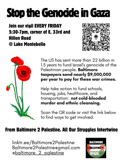 Baltimore 2 Palestine Weekly Vigil for Gaza