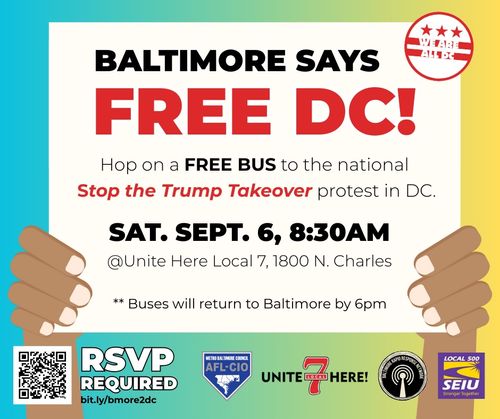 Bus Trip to DC: "WE ARE ALL DC: Stop the Trump Takeover" Rally & March